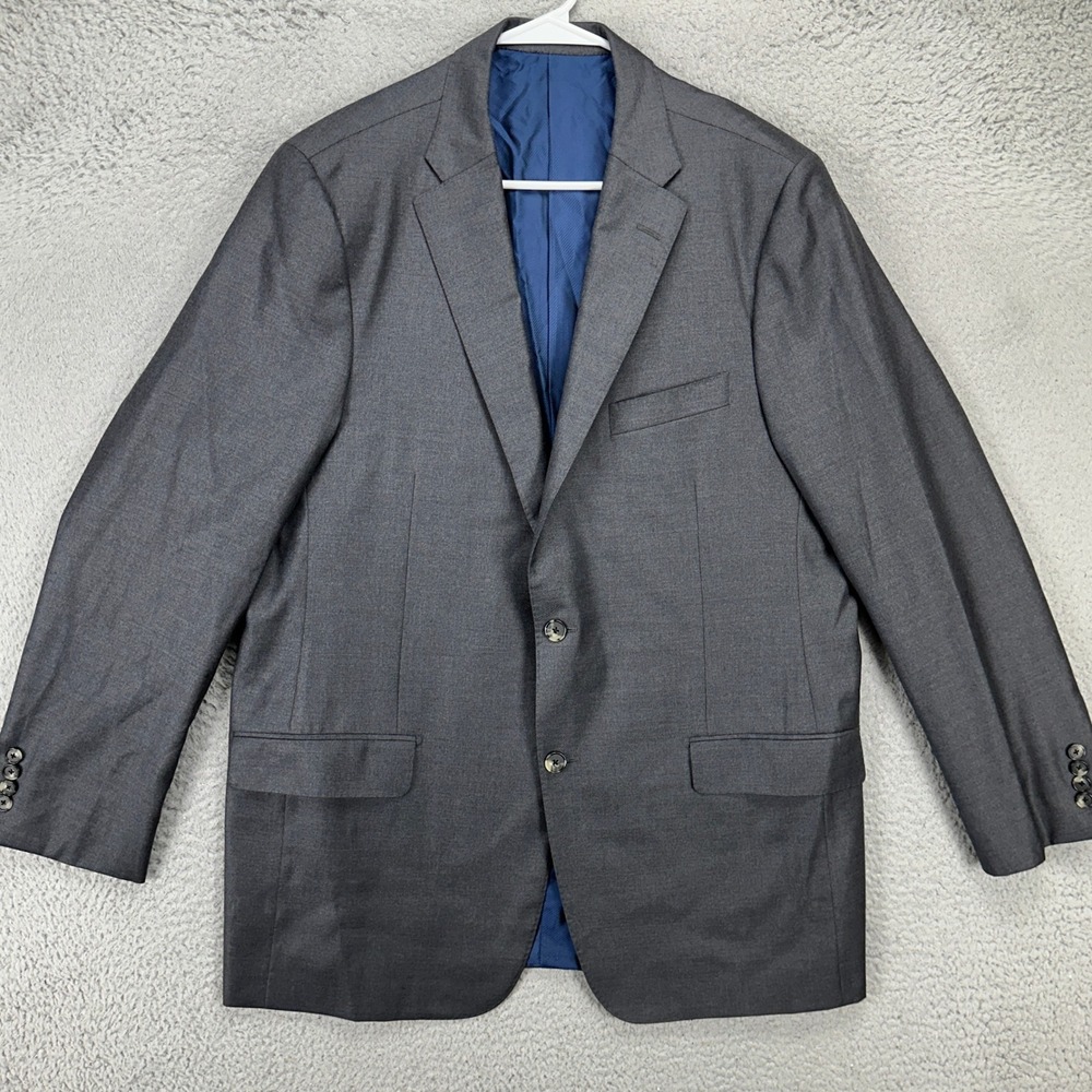 Hickey Freeman Loro Fiana Mens 4 Seasons Sport Coat Blazer‎ 44L Gray 100% Wool